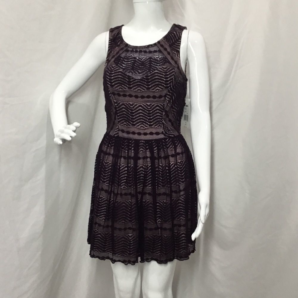 Trixxi Eyelash Lace Skater Dress (G6)